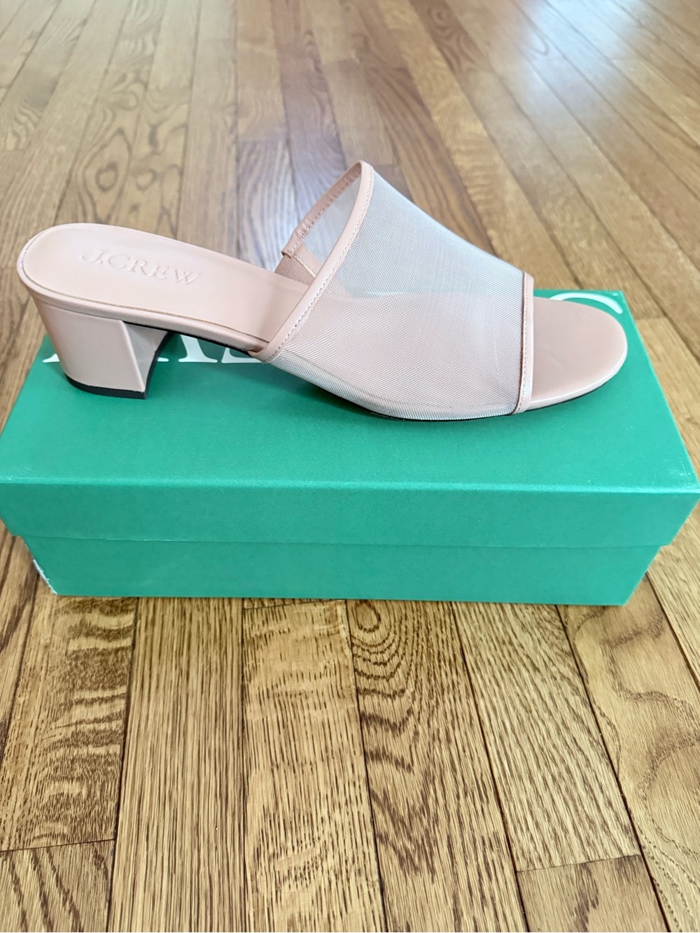 Mule block-heel sandals in mesh